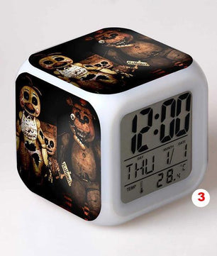 Five Nights At Freddy's 4 FNAF Bonnie Foxy Freddy Fazbear Bear Clock Colorful LED Light - Lusy Store