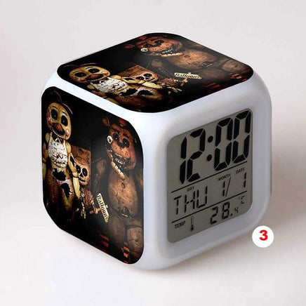 Five Nights At Freddy's 4 FNAF Bonnie Foxy Freddy Fazbear Bear Clock Colorful LED Light - Lusy Store