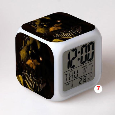 Five Nights At Freddy's 4 FNAF Bonnie Foxy Freddy Fazbear Bear Clock Colorful LED Light - Lusy Store