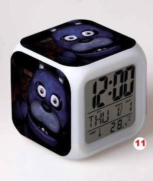 Five Nights At Freddy's 4 FNAF Bonnie Foxy Freddy Fazbear Bear Clock Colorful LED Light - Lusy Store