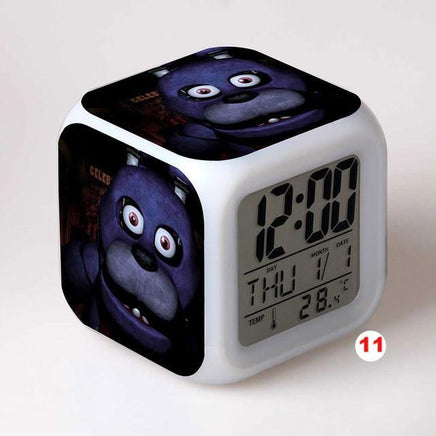Five Nights At Freddy's 4 FNAF Bonnie Foxy Freddy Fazbear Bear Clock Colorful LED Light - Lusy Store