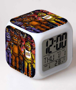 Five Nights At Freddy's 4 FNAF Bonnie Foxy Freddy Fazbear Bear Clock Colorful LED Light - Lusy Store