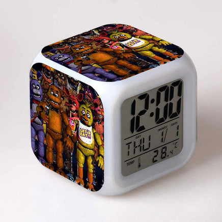 Five Nights At Freddy's 4 FNAF Bonnie Foxy Freddy Fazbear Bear Clock Colorful LED Light - Lusy Store
