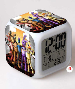 Five Nights At Freddy's 4 FNAF Bonnie Foxy Freddy Fazbear Bear Clock Colorful LED Light - Lusy Store
