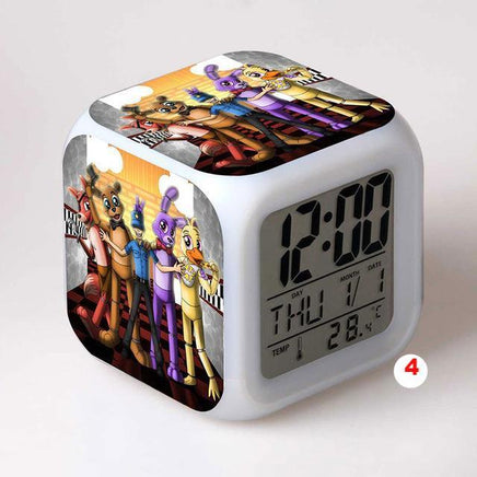Five Nights At Freddy's 4 FNAF Bonnie Foxy Freddy Fazbear Bear Clock Colorful LED Light - Lusy Store