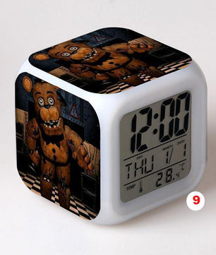 Five Nights At Freddy's 4 FNAF Bonnie Foxy Freddy Fazbear Bear Clock Colorful LED Light - Lusy Store