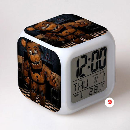 Five Nights At Freddy's 4 FNAF Bonnie Foxy Freddy Fazbear Bear Clock Colorful LED Light - Lusy Store