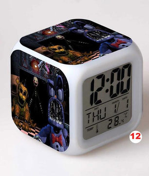 Five Nights At Freddy's 4 FNAF Bonnie Foxy Freddy Fazbear Bear Clock Colorful LED Light - Lusy Store