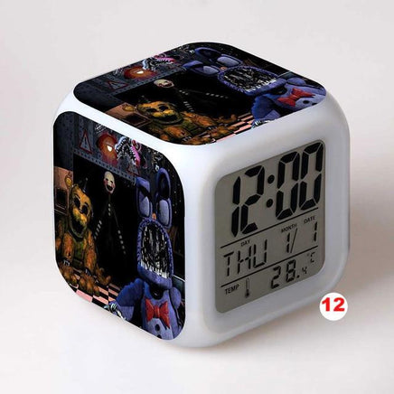 Five Nights At Freddy's 4 FNAF Bonnie Foxy Freddy Fazbear Bear Clock Colorful LED Light - Lusy Store