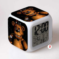 Five Nights At Freddy's 4 FNAF Bonnie Foxy Freddy Fazbear Bear Clock Colorful LED Light - Lusy Store