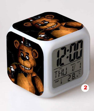 Five Nights At Freddy's 4 FNAF Bonnie Foxy Freddy Fazbear Bear Clock Colorful LED Light - Lusy Store