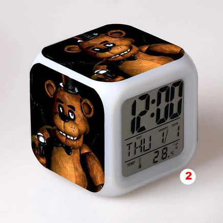 Five Nights At Freddy's 4 FNAF Bonnie Foxy Freddy Fazbear Bear Clock Colorful LED Light - Lusy Store