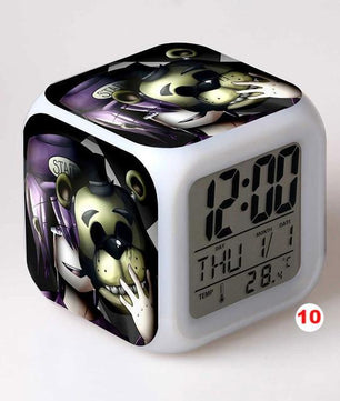 Five Nights At Freddy's 4 FNAF Bonnie Foxy Freddy Fazbear Bear Clock Colorful LED Light - Lusy Store