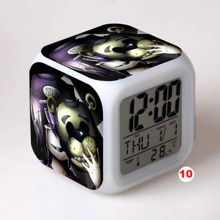 Five Nights At Freddy's 4 FNAF Bonnie Foxy Freddy Fazbear Bear Clock Colorful LED Light - Lusy Store