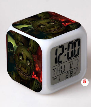 Five Nights At Freddy's 4 FNAF Bonnie Foxy Freddy Fazbear Bear Clock Colorful LED Light - Lusy Store