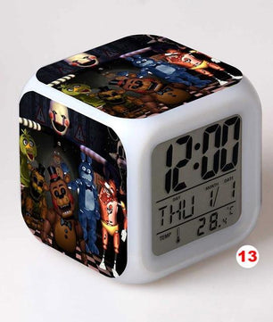 Five Nights At Freddy's 4 FNAF Bonnie Foxy Freddy Fazbear Bear Clock Colorful LED Light - Lusy Store
