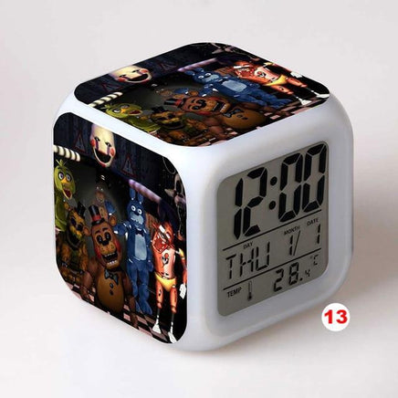 Five Nights At Freddy's 4 FNAF Bonnie Foxy Freddy Fazbear Bear Clock Colorful LED Light - Lusy Store