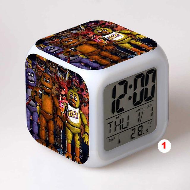 Five Nights At Freddy's 4 FNAF Bonnie Foxy Freddy Fazbear Bear Clock Colorful LED Light - Lusy Store