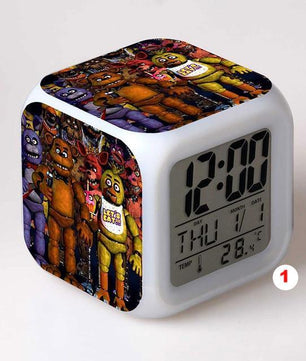 Five Nights At Freddy's 4 FNAF Bonnie Foxy Freddy Fazbear Bear Clock Colorful LED Light - Lusy Store