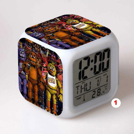 Five Nights At Freddy's 4 FNAF Bonnie Foxy Freddy Fazbear Bear Clock Colorful LED Light - Lusy Store