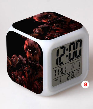 Five Nights At Freddy's 4 FNAF Bonnie Foxy Freddy Fazbear Bear Clock Colorful LED Light - Lusy Store