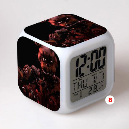 Five Nights At Freddy's 4 FNAF Bonnie Foxy Freddy Fazbear Bear Clock Colorful LED Light - Lusy Store