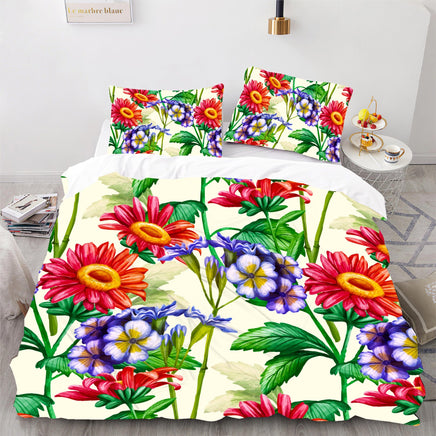 Floral Bedding LS888 4 Pieces Bedding Sets