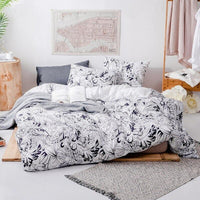 Floral Bedding Nordic Bedspread Duvet Cover Set Home Decor Bed Linen Black White