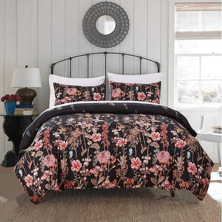 Floral Bedding Nordic Bedspread Duvet Cover Set Home Decor Bed Linen Black
