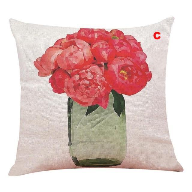 Flower Bicycle Print Cushion Cover Decorative Valentines Day Gift Sofa Home Decor Kussenhoes - Lusy Store