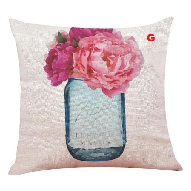 Flower Bicycle Print Cushion Cover Decorative Valentines Day Gift Sofa Home Decor Kussenhoes - Lusy Store