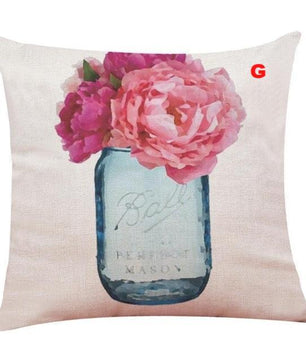 Flower Bicycle Print Cushion Cover Decorative Valentines Day Gift Sofa Home Decor Kussenhoes - Lusy Store