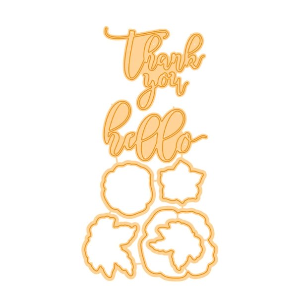 Flowers Thank you Hello Stamps and Dies Sets for Card Making Photo Paper Craft - Lusy Store