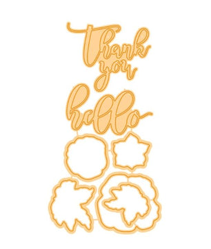 Flowers Thank you Hello Stamps and Dies Sets for Card Making Photo Paper Craft - Lusy Store