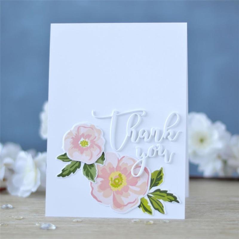 Flowers Thank you Hello Stamps and Dies Sets for Card Making Photo Paper Craft - Lusy Store