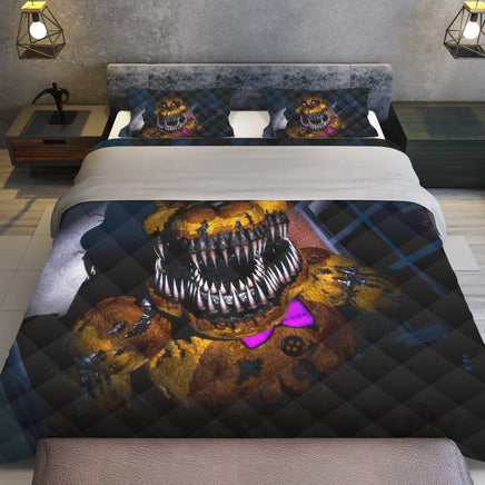 FNaF Bedding Set 3D Horror Game Freddy Fazbear Quilt Set Comfortable Soft Breathable - Lusy Store LLC