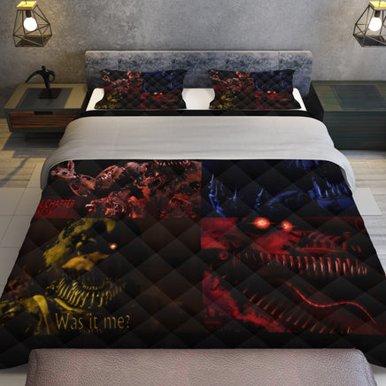 FNaF Bedding Set 3D Horror Game Nightmare Foxy Freddy Bonnie Chica Quilt Set Comfortable Soft Breathable - Lusy Store LLC