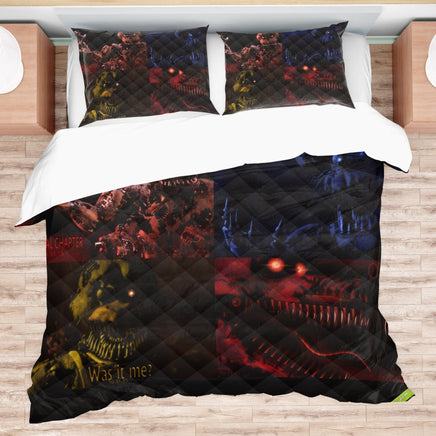 FNaF Bedding Set 3D Horror Game Nightmare Foxy Freddy Bonnie Chica Quilt Set Comfortable Soft Breathable - Lusy Store LLC