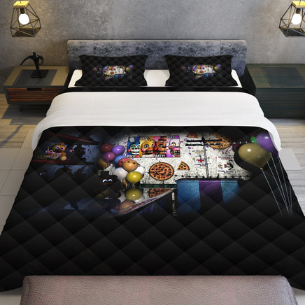 FNaF Bedding Set 3D Quilt Set Black Nightmare FNaF World - Lusy Store LLC