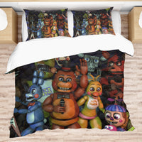 FNaF Bedding Set 3D Quilt Set Cartoon FNaF World Funny Freddy Bed Linen - Lusy Store LLC