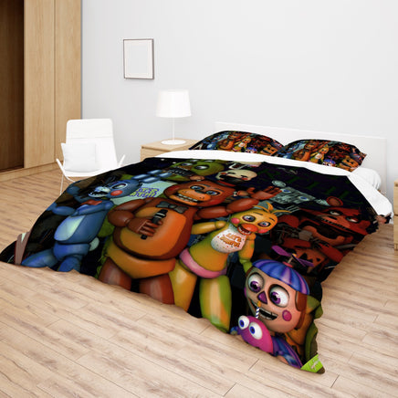 FNaF Bedding Set 3D Quilt Set Cartoon FNaF World Funny Freddy Bed Linen - Lusy Store LLC