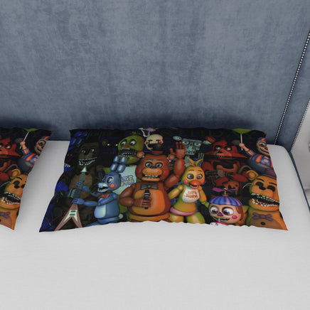 FNaF Bedding Set 3D Quilt Set Cartoon FNaF World Funny Freddy Bed Linen - Lusy Store LLC