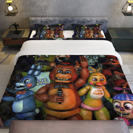 FNaF Bedding Set 3D Quilt Set Cartoon FNaF World Funny Freddy Bed Linen - Lusy Store LLC