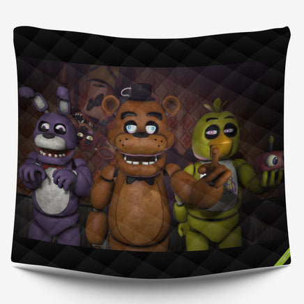 FNaF Bedding Set 3D Quilt Set Cartoon Freddy Fazbear Chica Foxy Bed Linen - Lusy Store LLC