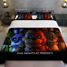 FNaF Bedding Set 3D Quilt Set Cute Cartoon Freddy Fazbear Chica Foxy Bed Linen - Lusy Store LLC