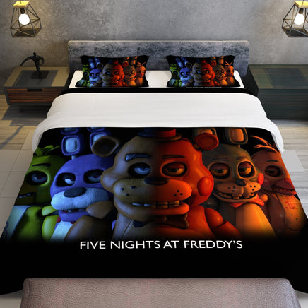 FNaF Bedding Set 3D Quilt Set Cute Cartoon Freddy Fazbear Chica Foxy Bed Linen - Lusy Store LLC