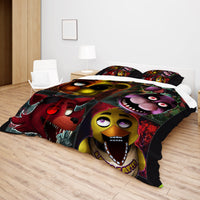 FNaF Bedding Set 3D Quilt Set Cute Freddy Bonnie Foxy Chica Bed Linen - Lusy Store LLC