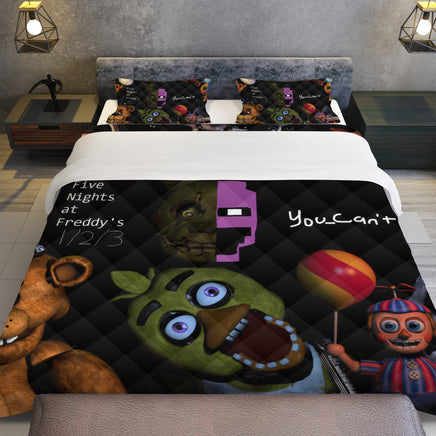 FNaF Bedding Set 3D Quilt Set Cute Horror Game Bed Linen - Lusy Store LLC