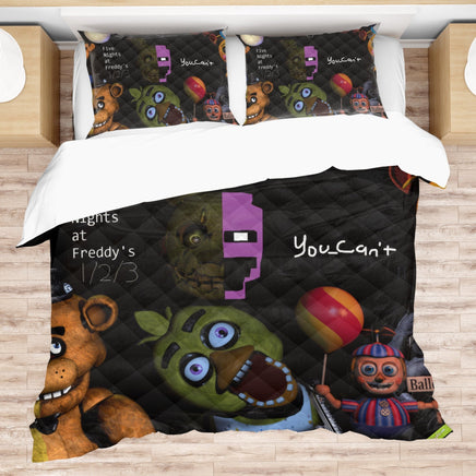 FNaF Bedding Set 3D Quilt Set Cute Horror Game Bed Linen - Lusy Store LLC