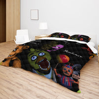 FNaF Bedding Set 3D Quilt Set Cute Horror Game Bed Linen - Lusy Store LLC